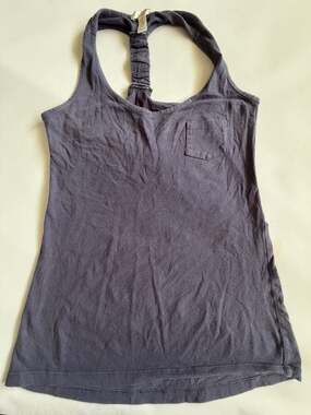 Vixen Racerback Tank Top Size M Gray Braided Back Pocket Tank Y2K 2000s